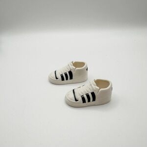 VTG New Kids On The Block Doll Shoes Sneakers White Black Stripe